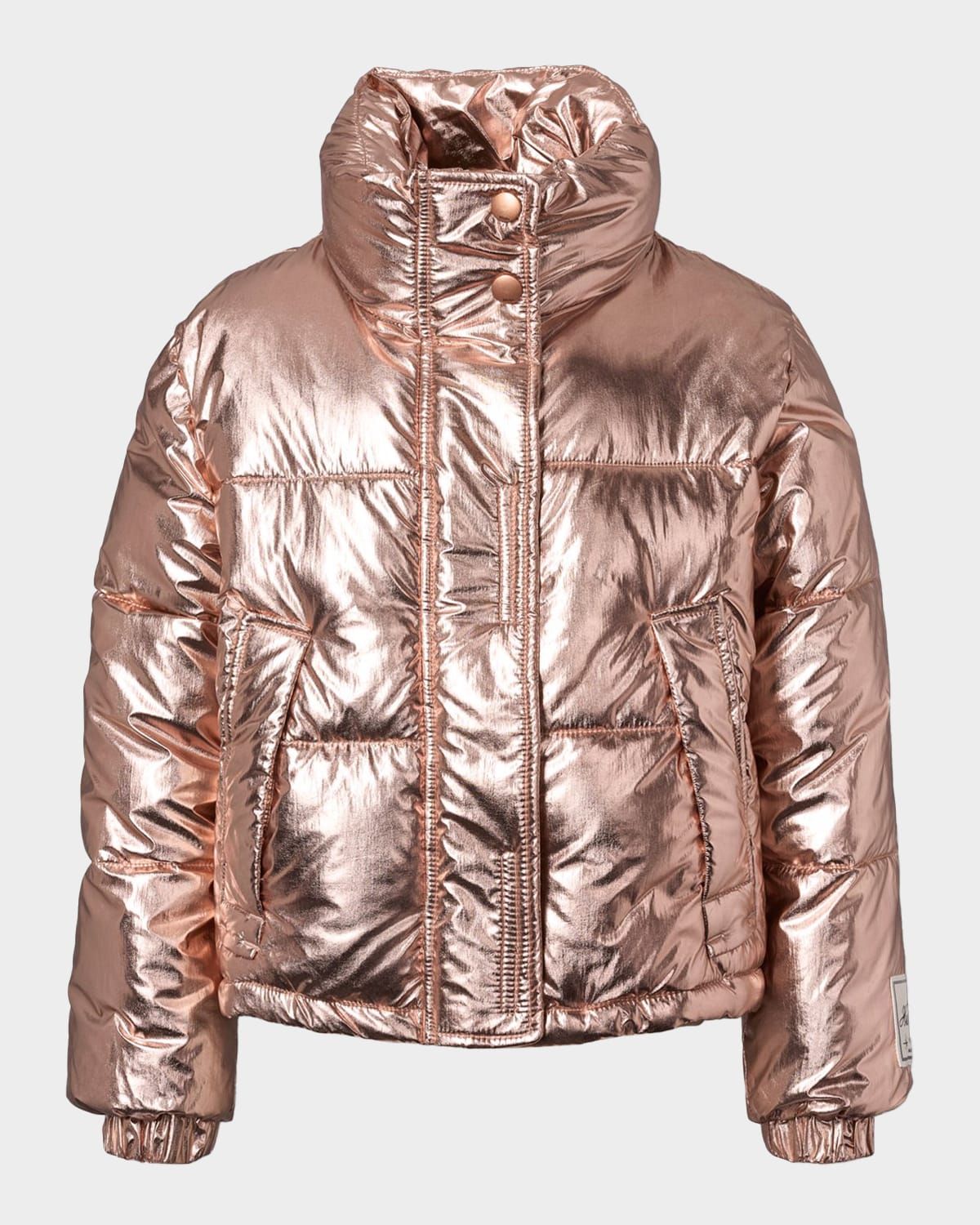 Girl & apos;s Hansine Water-Repellent Metallic Puffer Jacket, 8-14