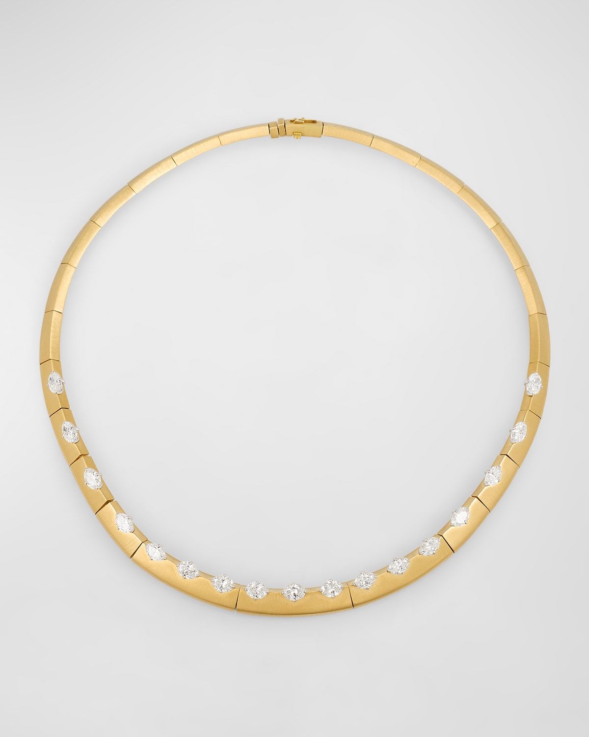 18K Yellow Gold Me Necklace with Oval White Diamonds