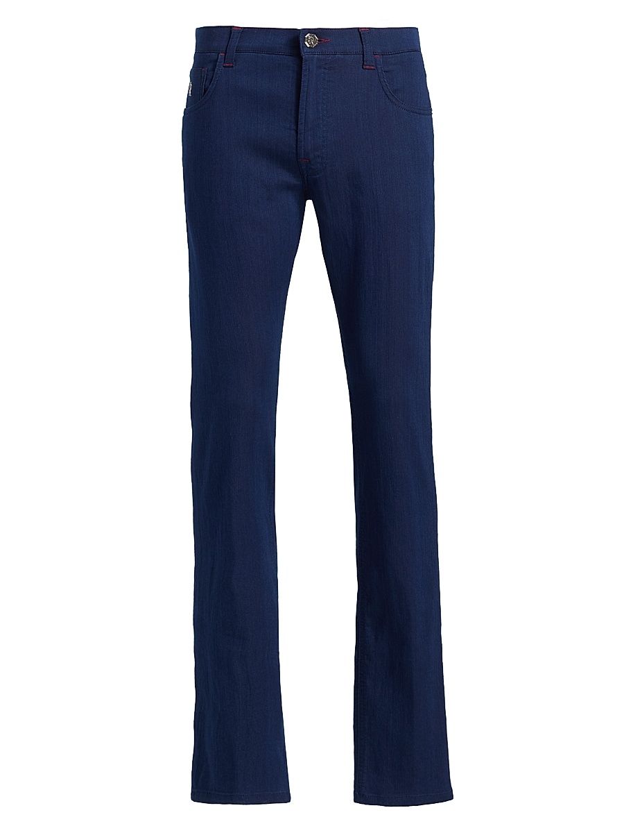 Men's Dark-Wash Slim Jeans - Blue Dark Wash - Size 42