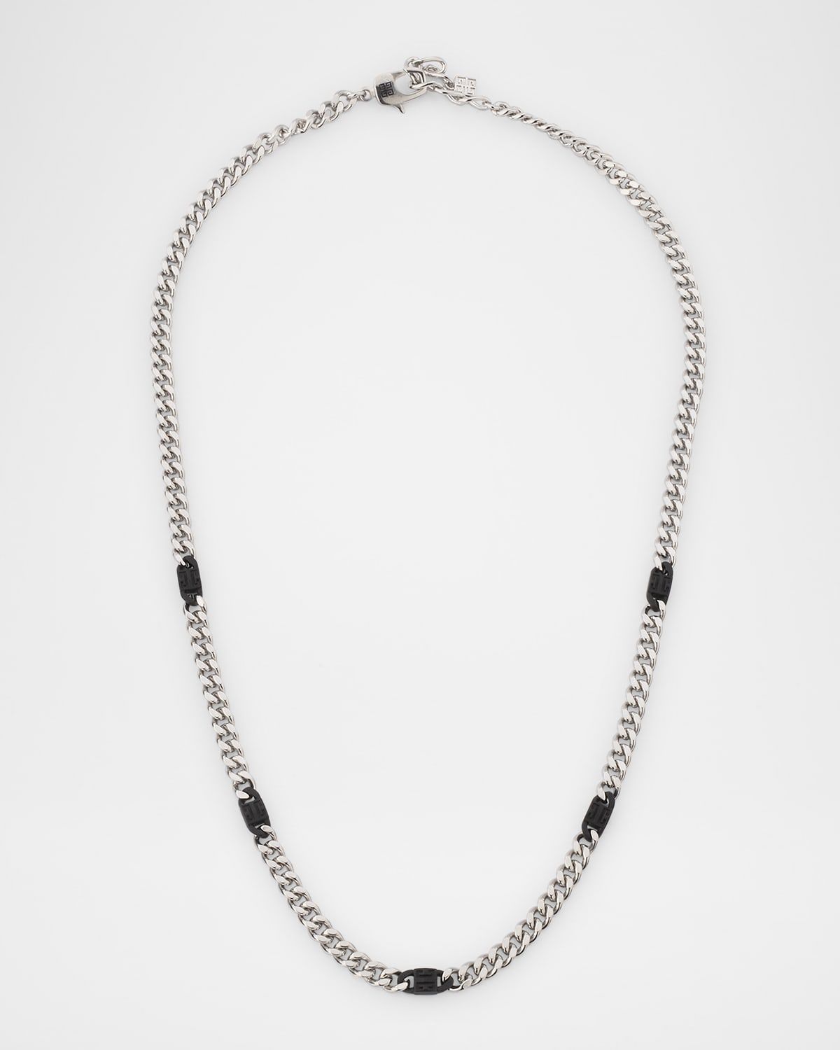 Men & apos;s 4G Black and Silvery Small Chain Necklace
