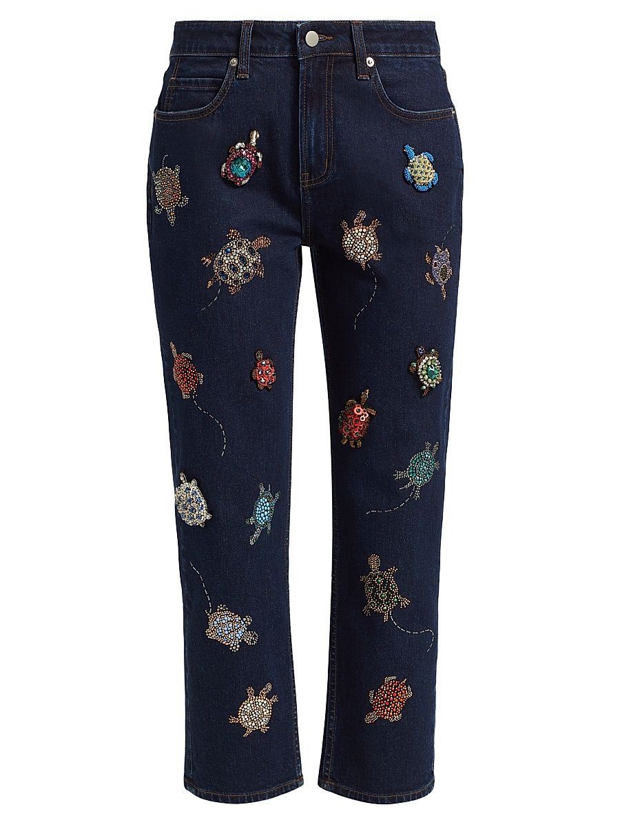 Women's Turtle Time' Boyfriend Jeans - Indigo - Size Large