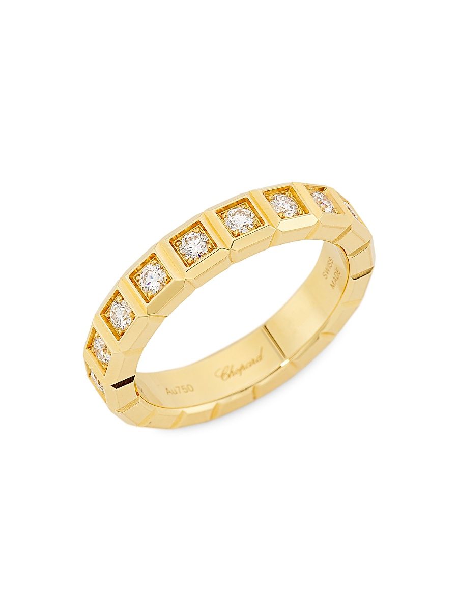 Women's Ice Cube 18K Yellow Gold & Diamond Ring - Yellow Gold - Size 6.5