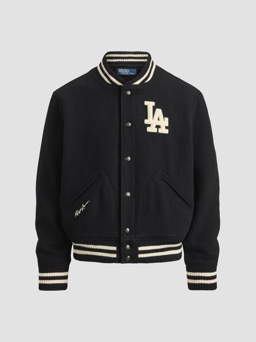 Polo Ralph Lauren Men's Polo Ralph Lauren x Los Angeles Dodgers Wool-Blend Varsity Jacket - Polo Black - Size XXL