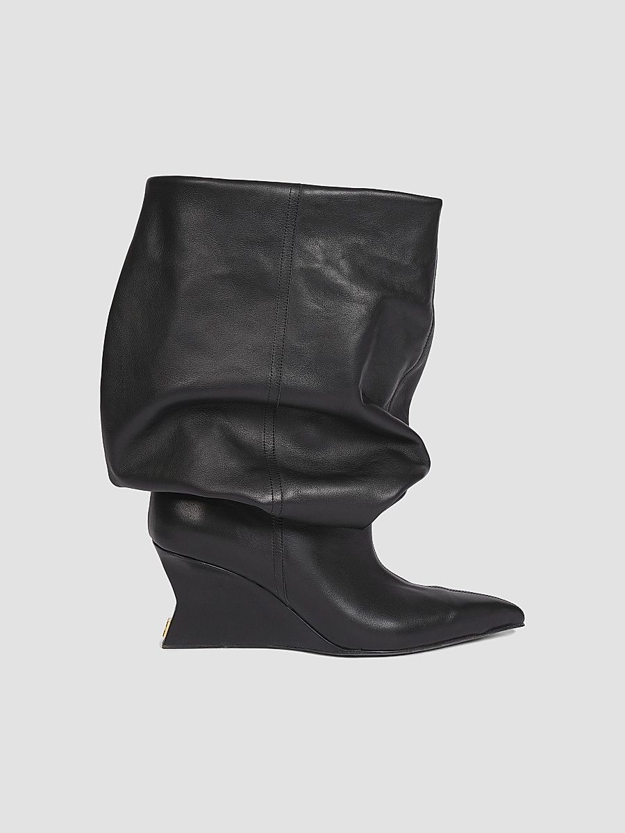 Balmain Women's 75MM Leather Ankle Boots - Noir - Size 9.5