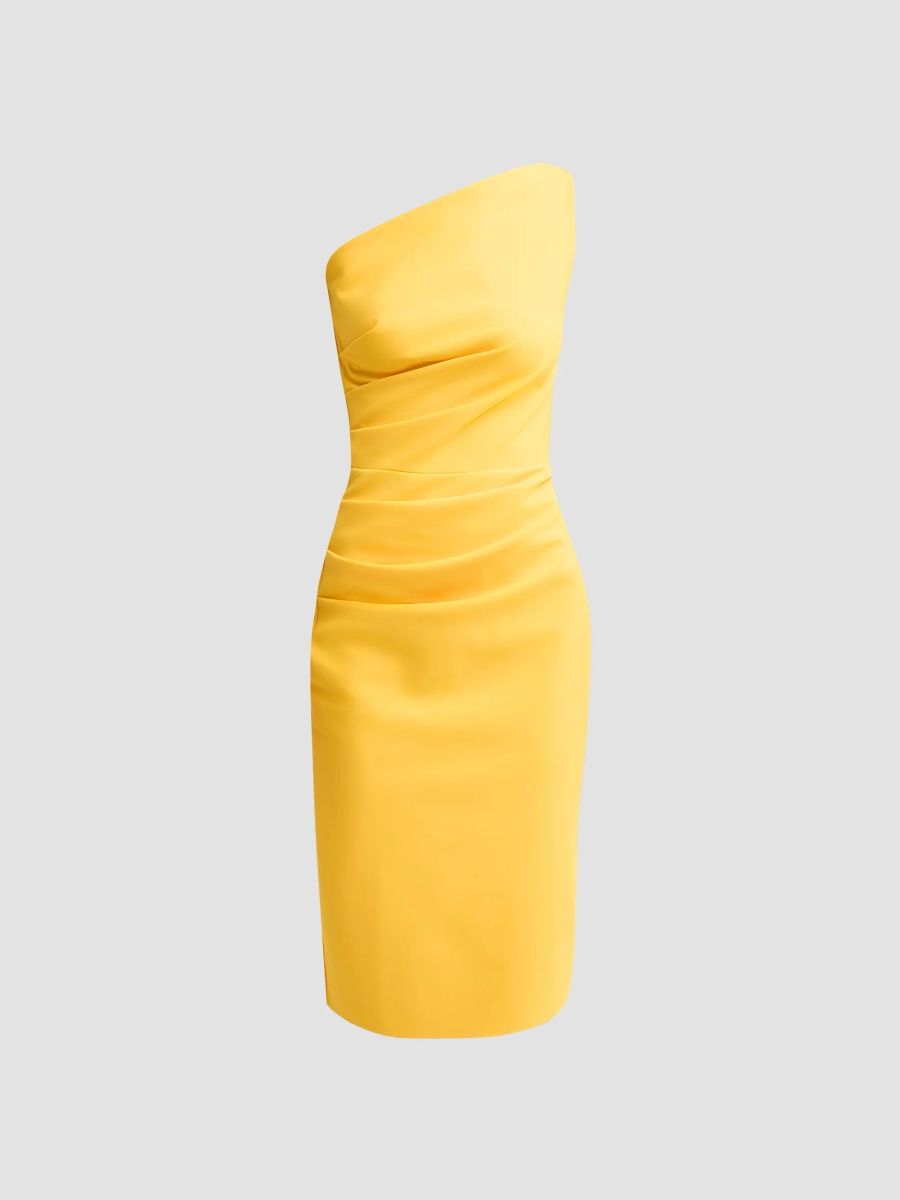 Chiara Boni La Petite Robe Women's Angelina One-Shoulder Cocktail Dress - Sunflare - Size 2