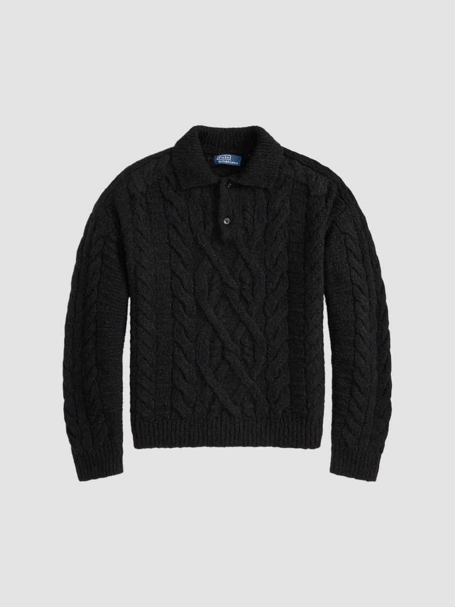 Polo Ralph Lauren Men's Wool-Alpaca Polo Sweater - Polo Black - Size XXL
