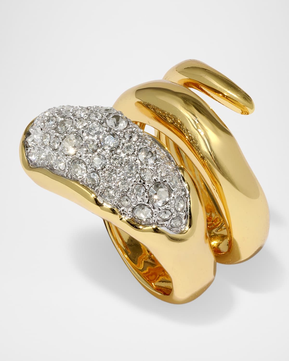 Solanales Crystal Coiled Pebble Ring, Size 8