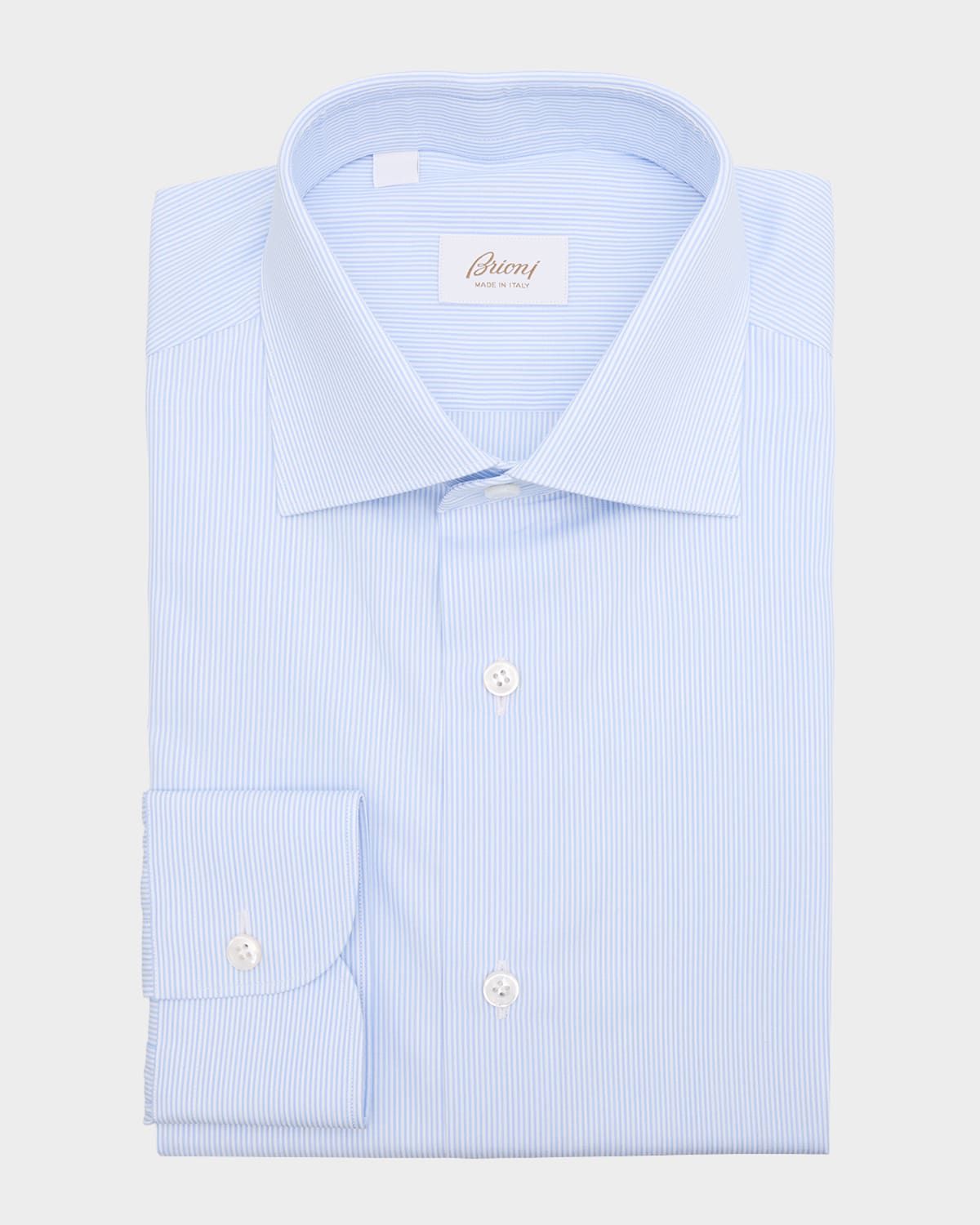 Men & apos;s Cotton Narrow Stripe Dress Shirt