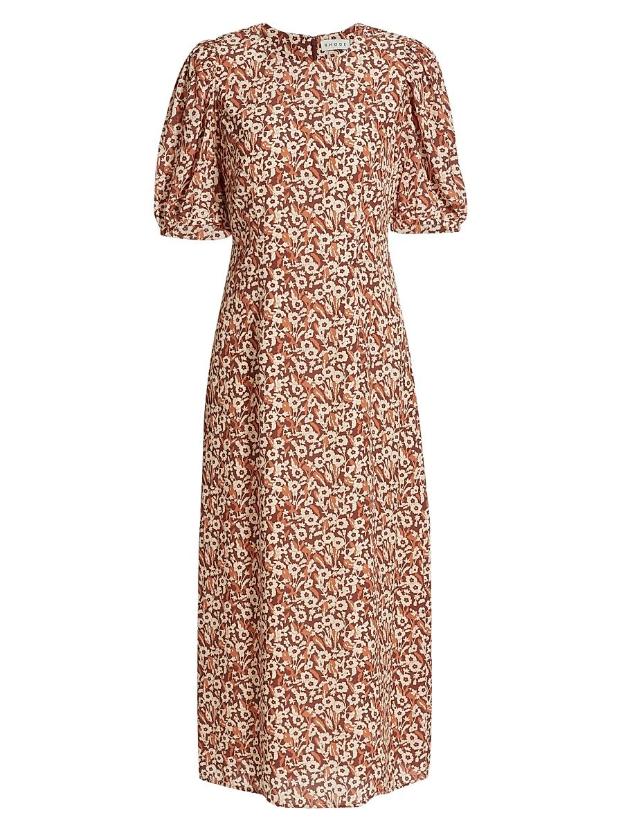 Women's Wanda Floral Short-Sleeve Midi-Dress - Sienna Bloom - Size 8