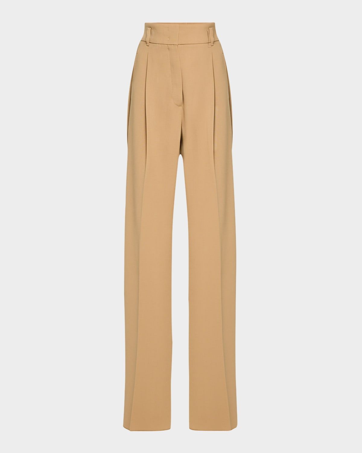 Marusca Pleated High-Rise Wool Pants