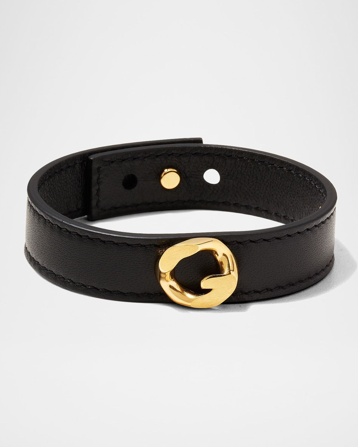 Men & apos;s G-Chain Golden Leather Bracelet
