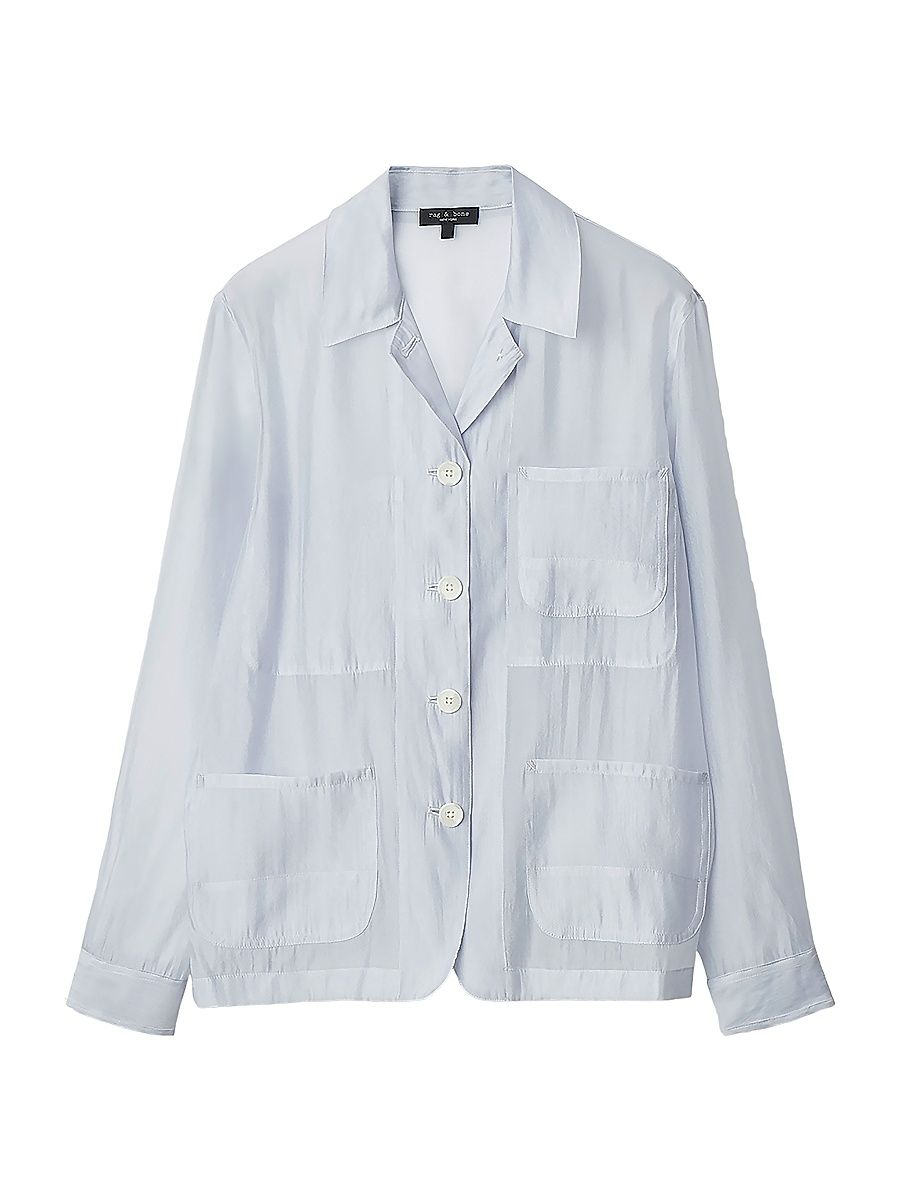 Women's Jolene Organza Button-Front Jacket - Grey - Size Medium