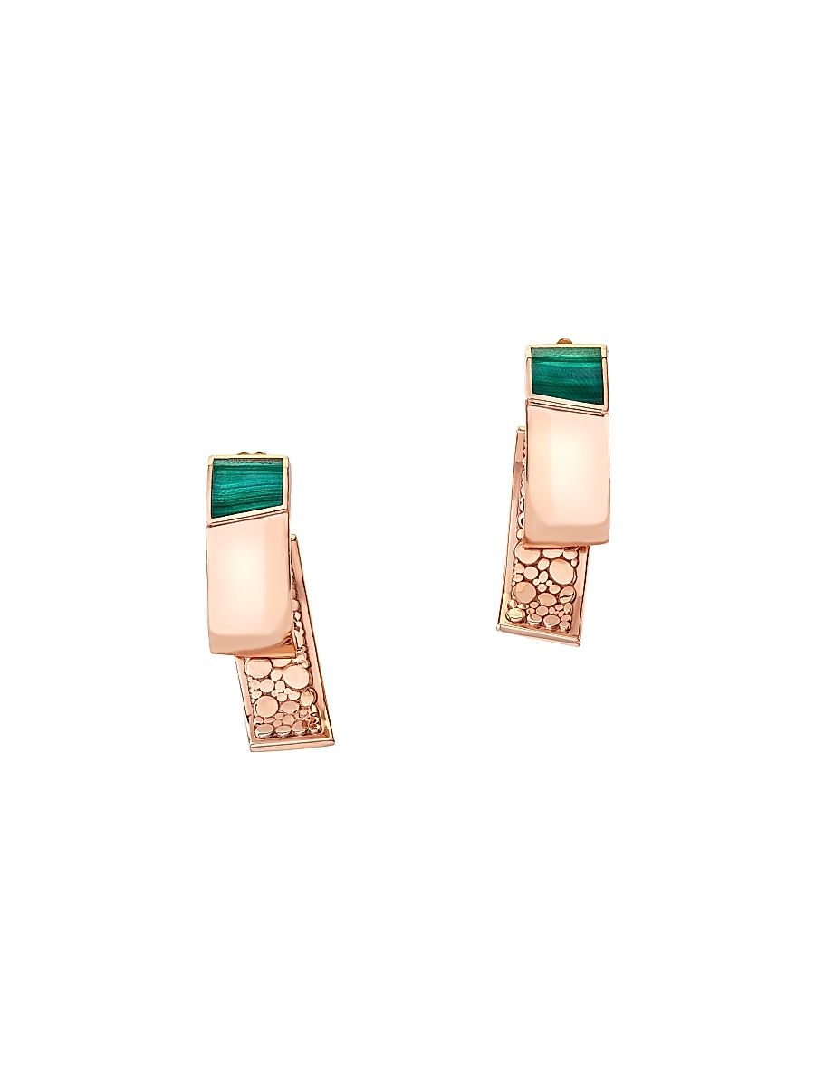 Women's Volumi 18K Rose Gold & Malachite Drop Earrings - Rose Gold