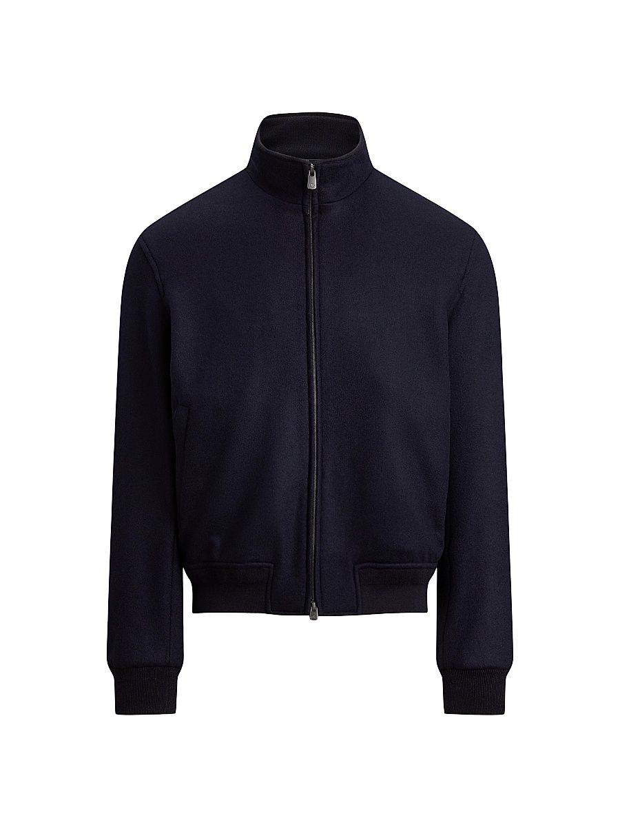 Men's Felton Cashmere-Blend Bomber Jacket - Classic Chairman Navy - Size XXL