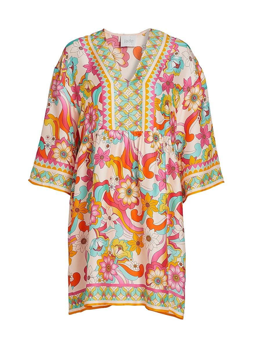 Women's Barbara Floral Minidress - Prismatic Dream - Size XL
