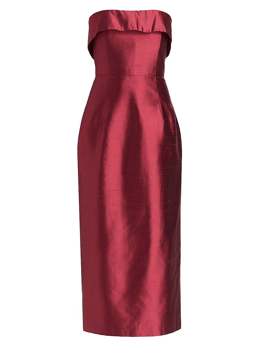 Women's Novella Satin Column Cocktail Dress - Raspberry - Size 10