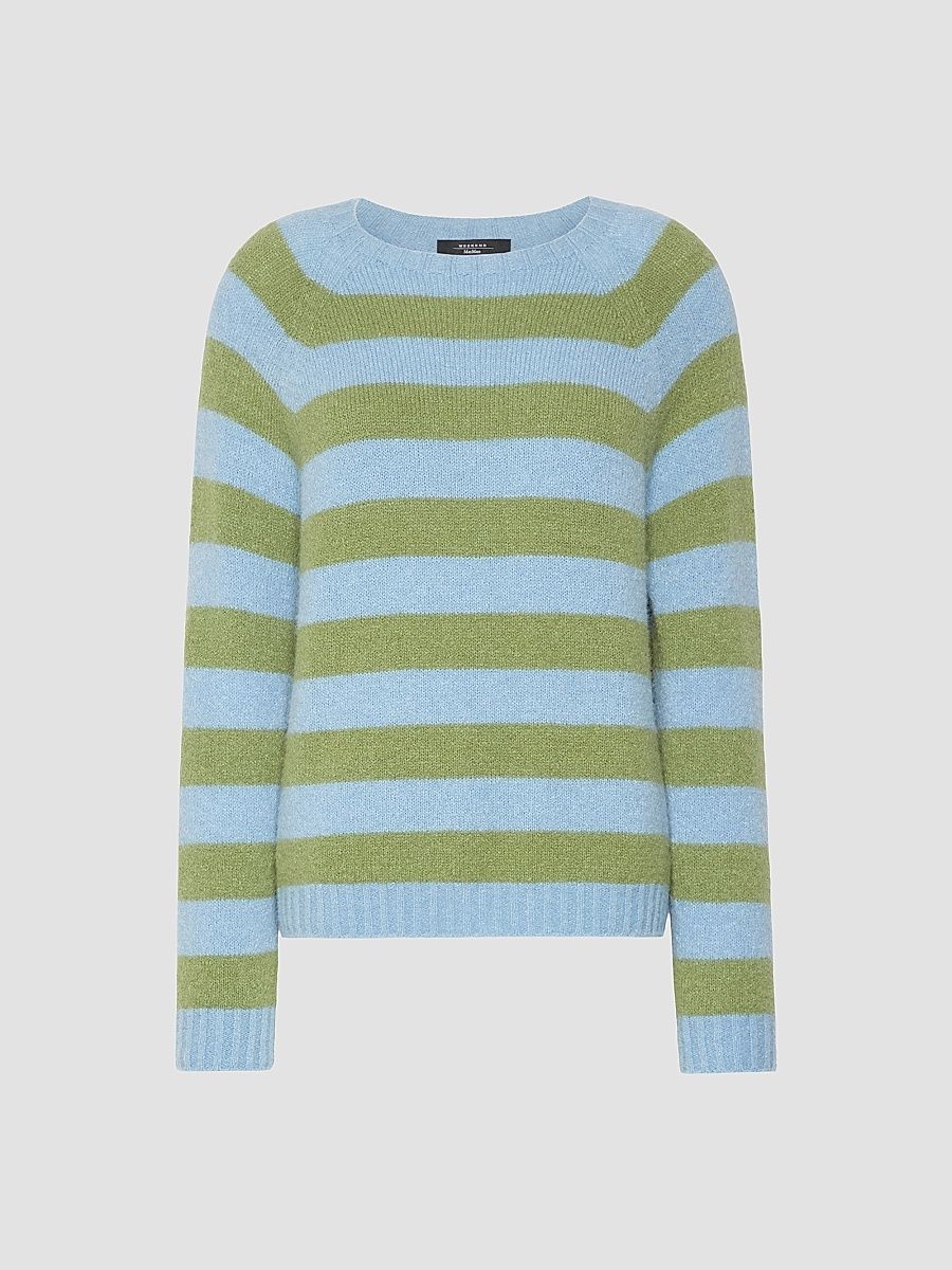 Women's Alpaca and Cotton Sweater - Blue Multi - Size XS