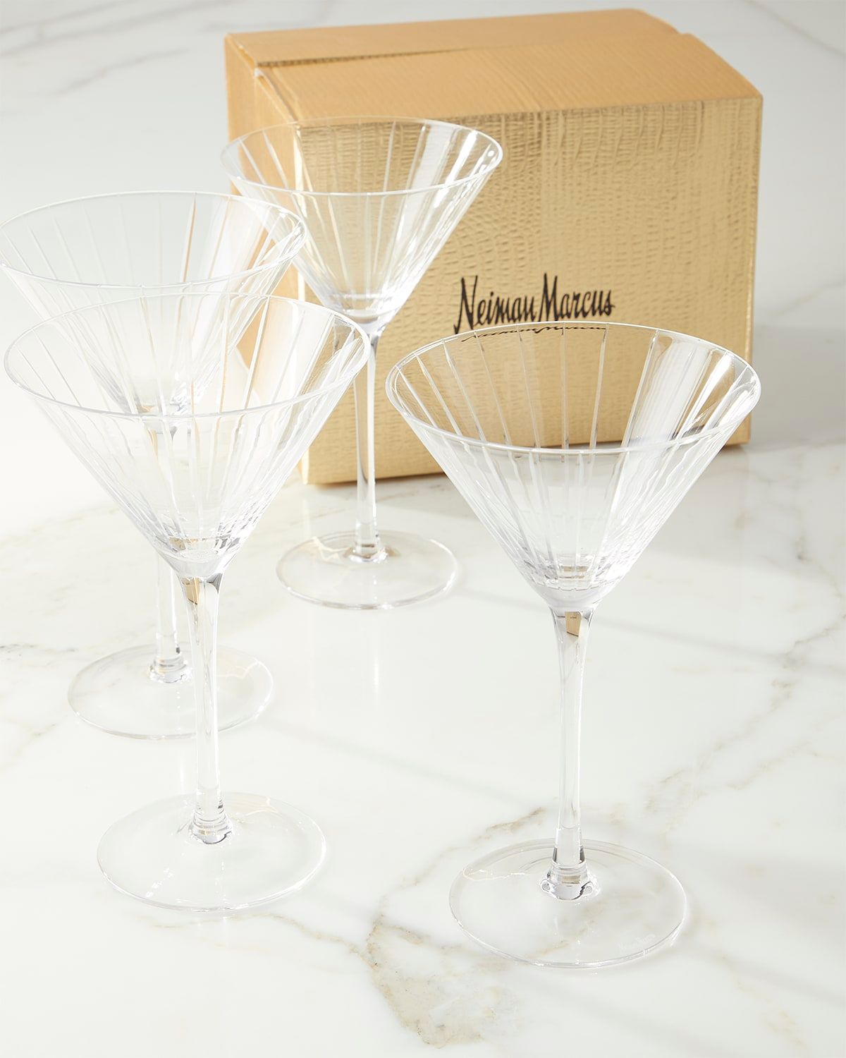 Cut Martini Glasses, Set of 4