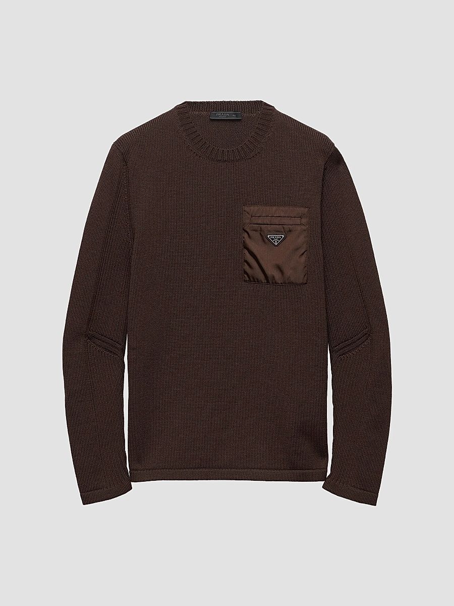 Men's Wool Sweater - Brown - Size 48