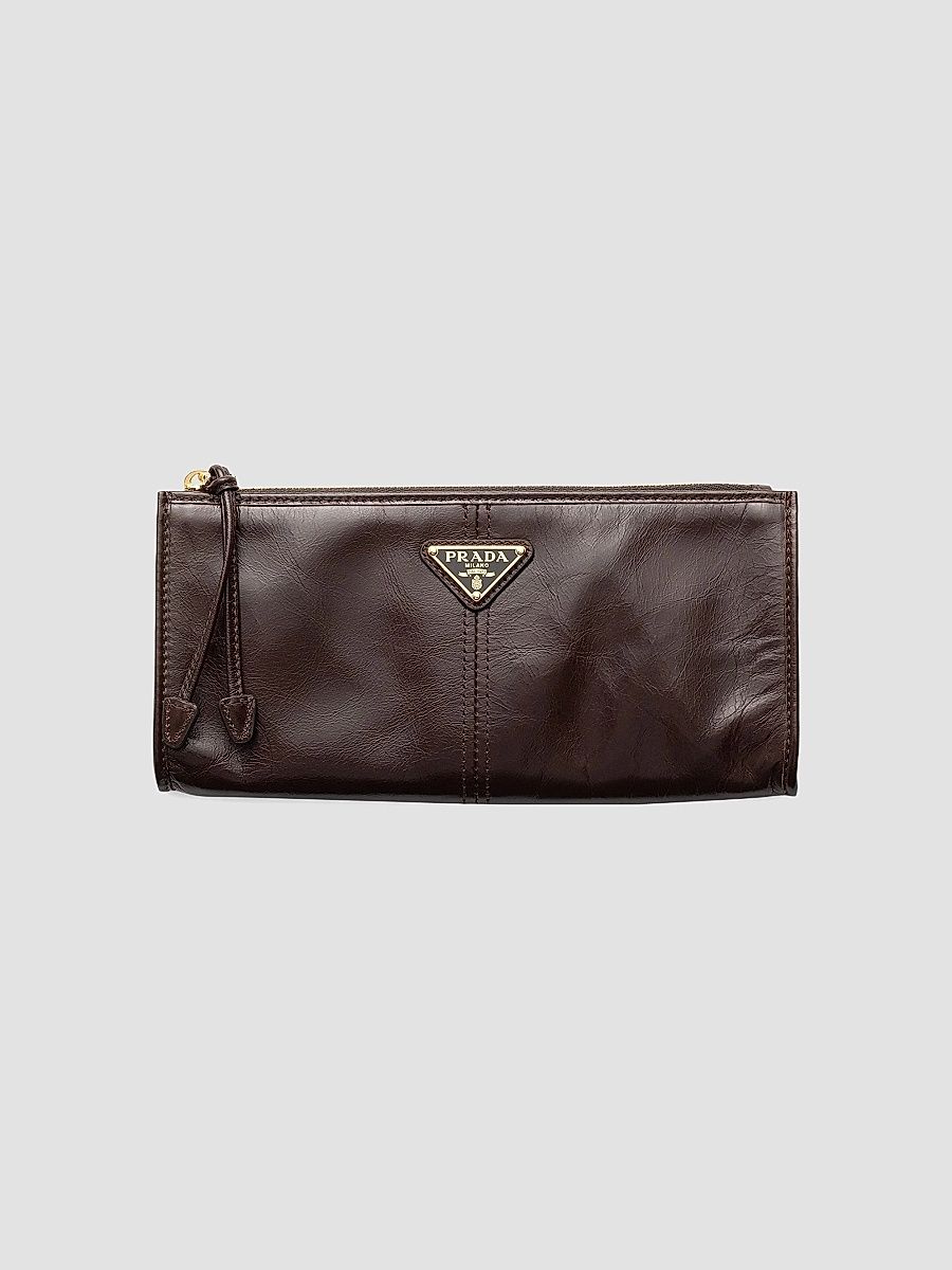 Prada Women's Leather Pouch - Dark Pink