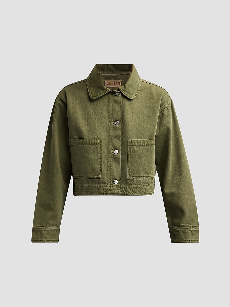 Women's Cora Denim Jacket - Olive Green - Size XL