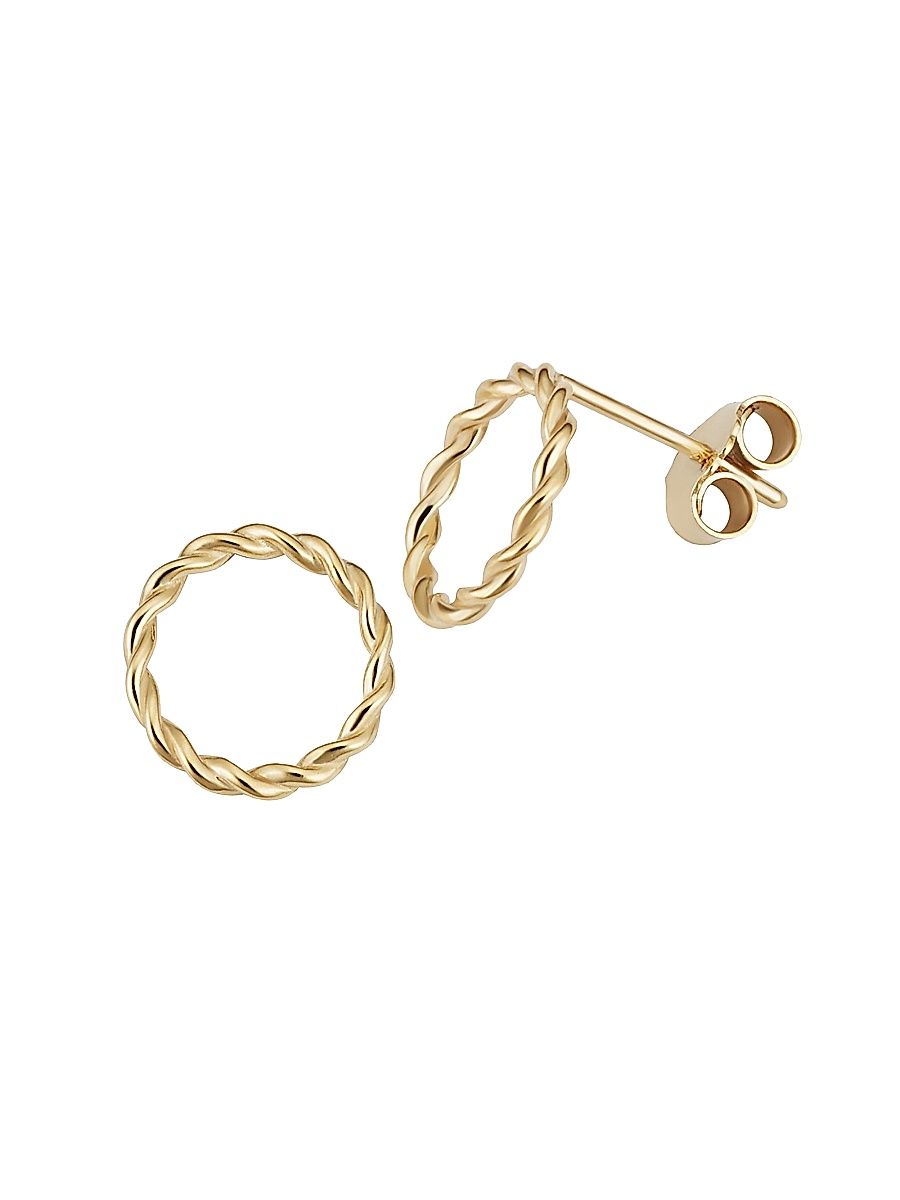 Women's 14K Yellow Solid Gold Caesar Studs - Yellow Gold