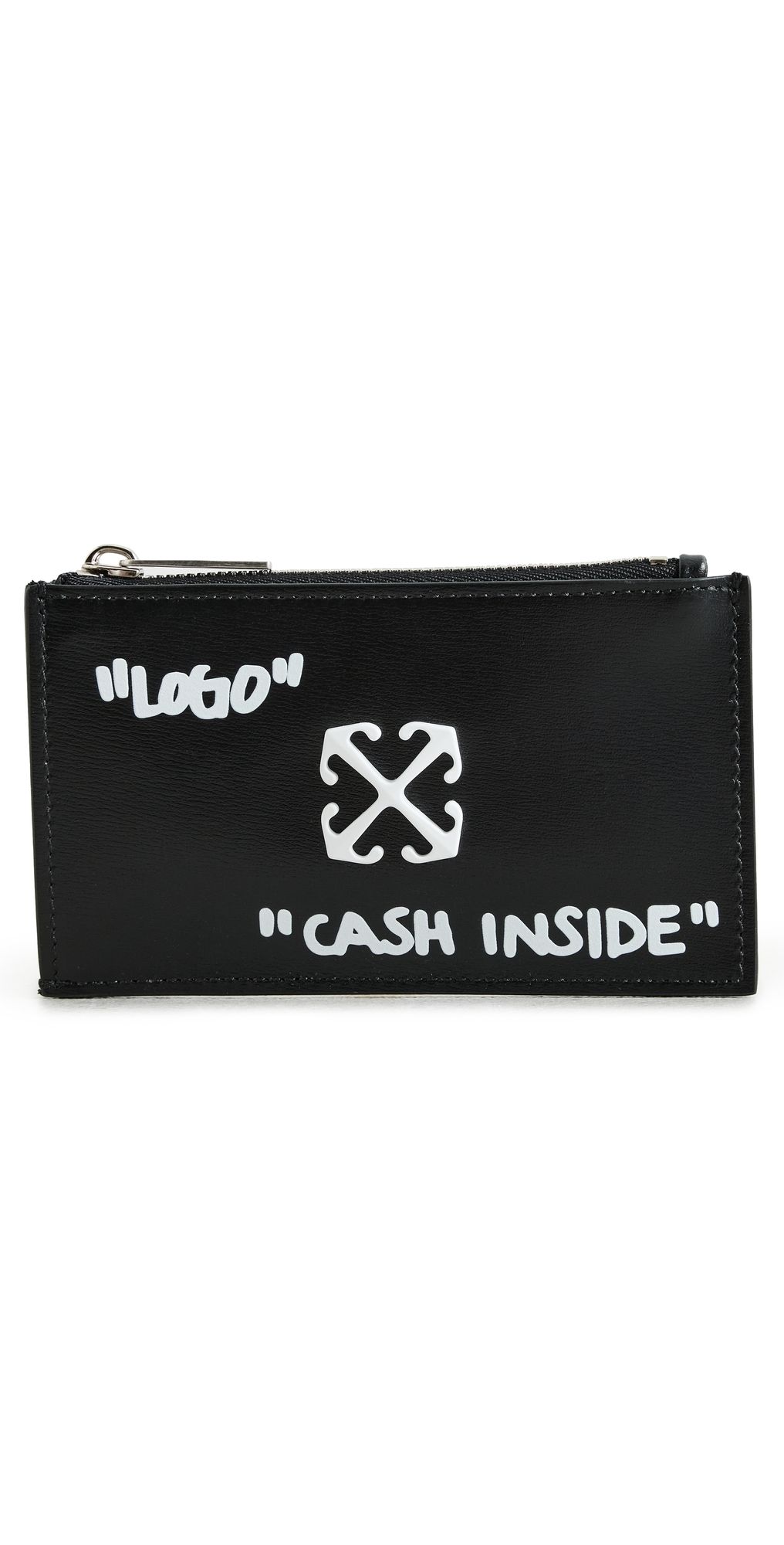Off-White Jitney Zipped Quote Card Case Black One Size