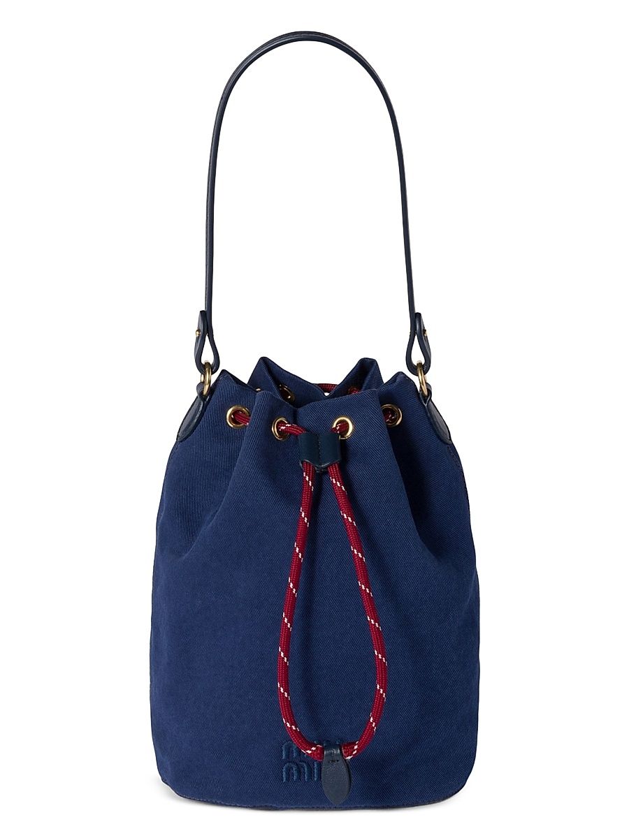 Women's Gabardine Bucket Bag - Blue