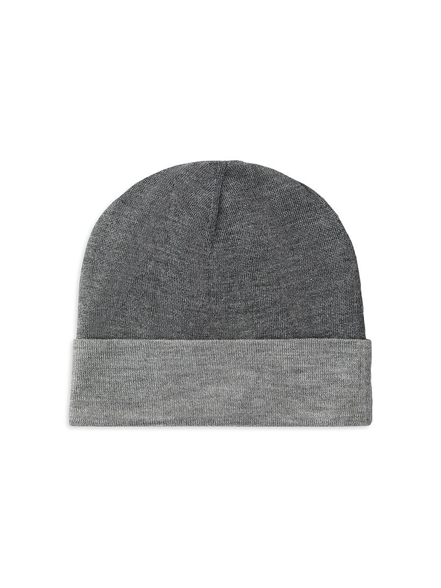 Men's Cashmere and Silk Beanie - Dark Grey - Size XL