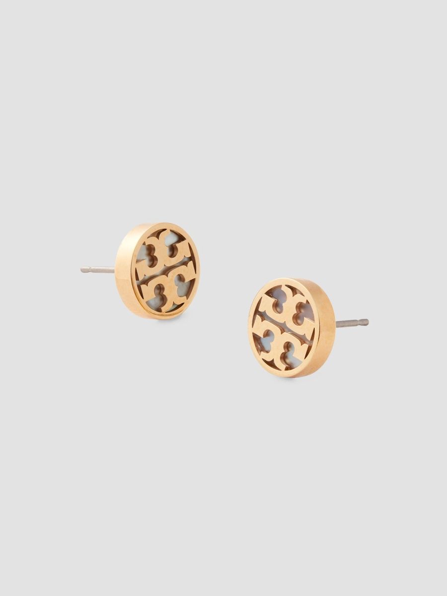Tory Burch Women's 18K-Gold-Plated Stainless Steel & Mother-of-Pearl Stud Earrings - Tory Gold