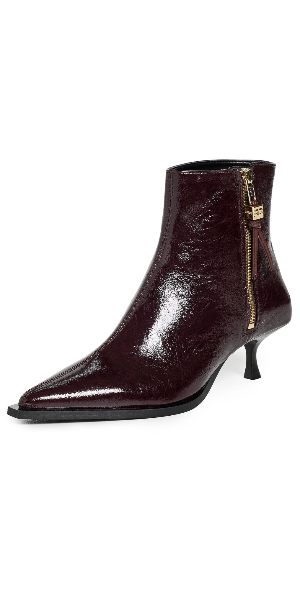 GANNI Ana Faux Leather Ankle Boots Demitasse 38