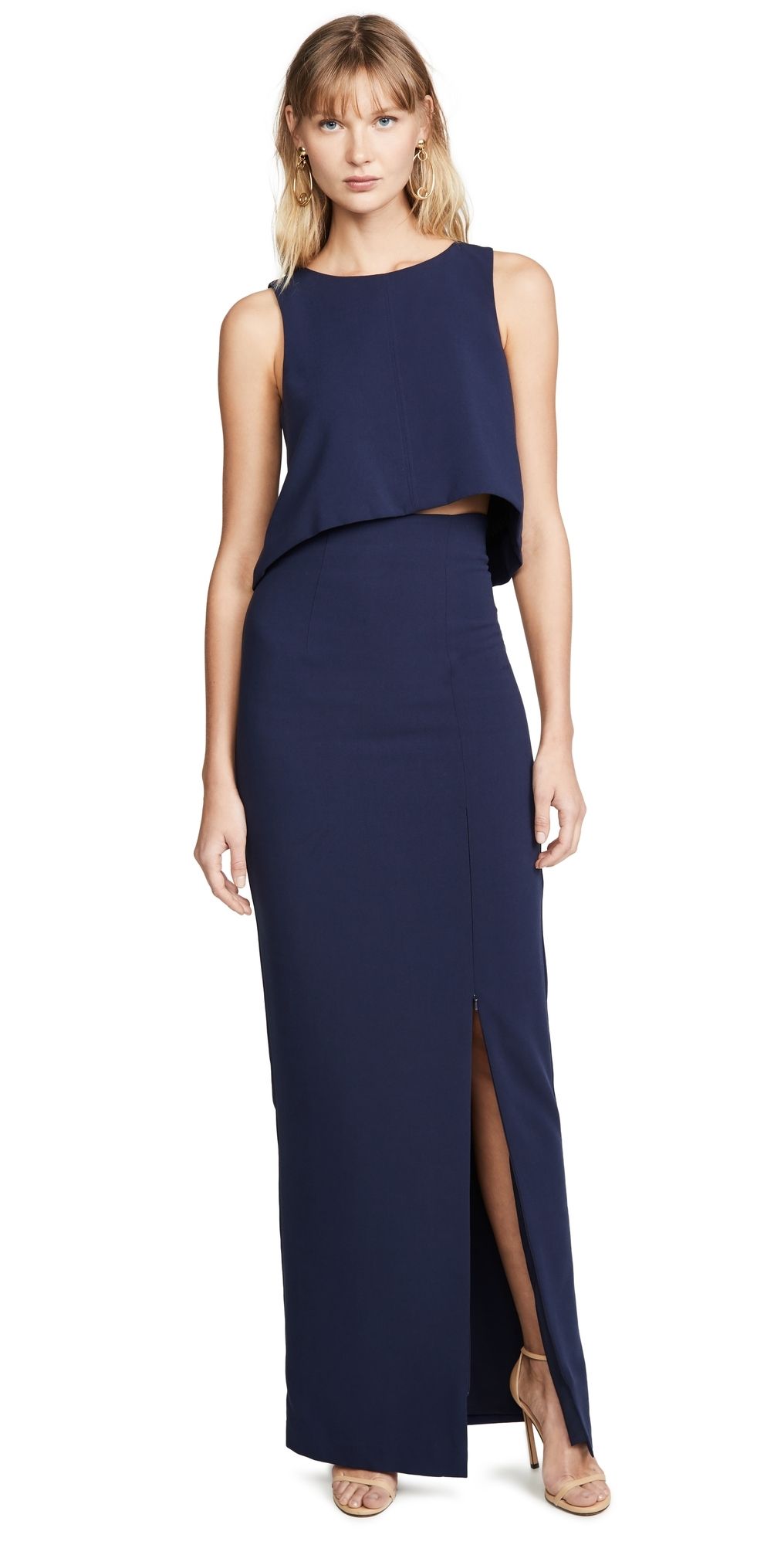 Black Halo Kacie 2 Piece Maxi Dress Pacific Blue 0