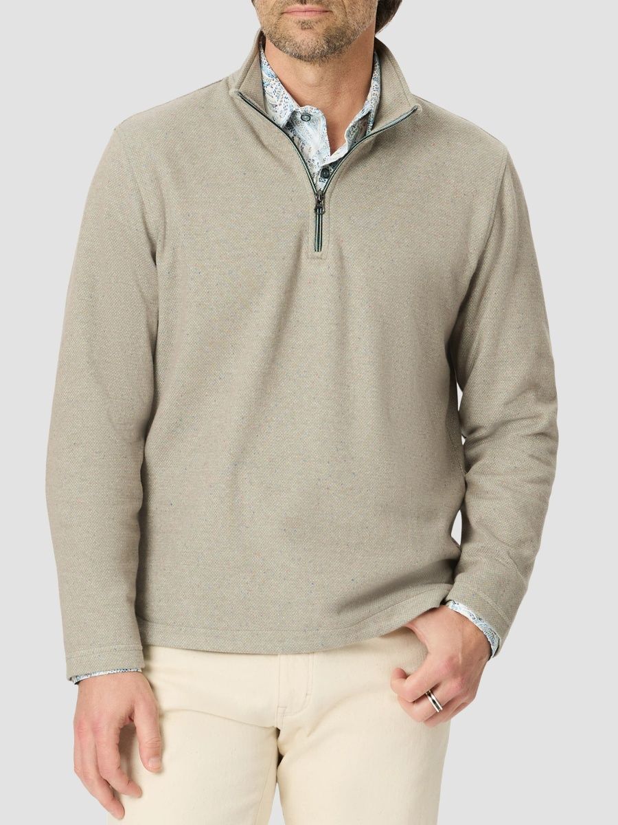 Robert Graham Men's Draycott Quarter-Zip Shirt - Sage - Size XXXL