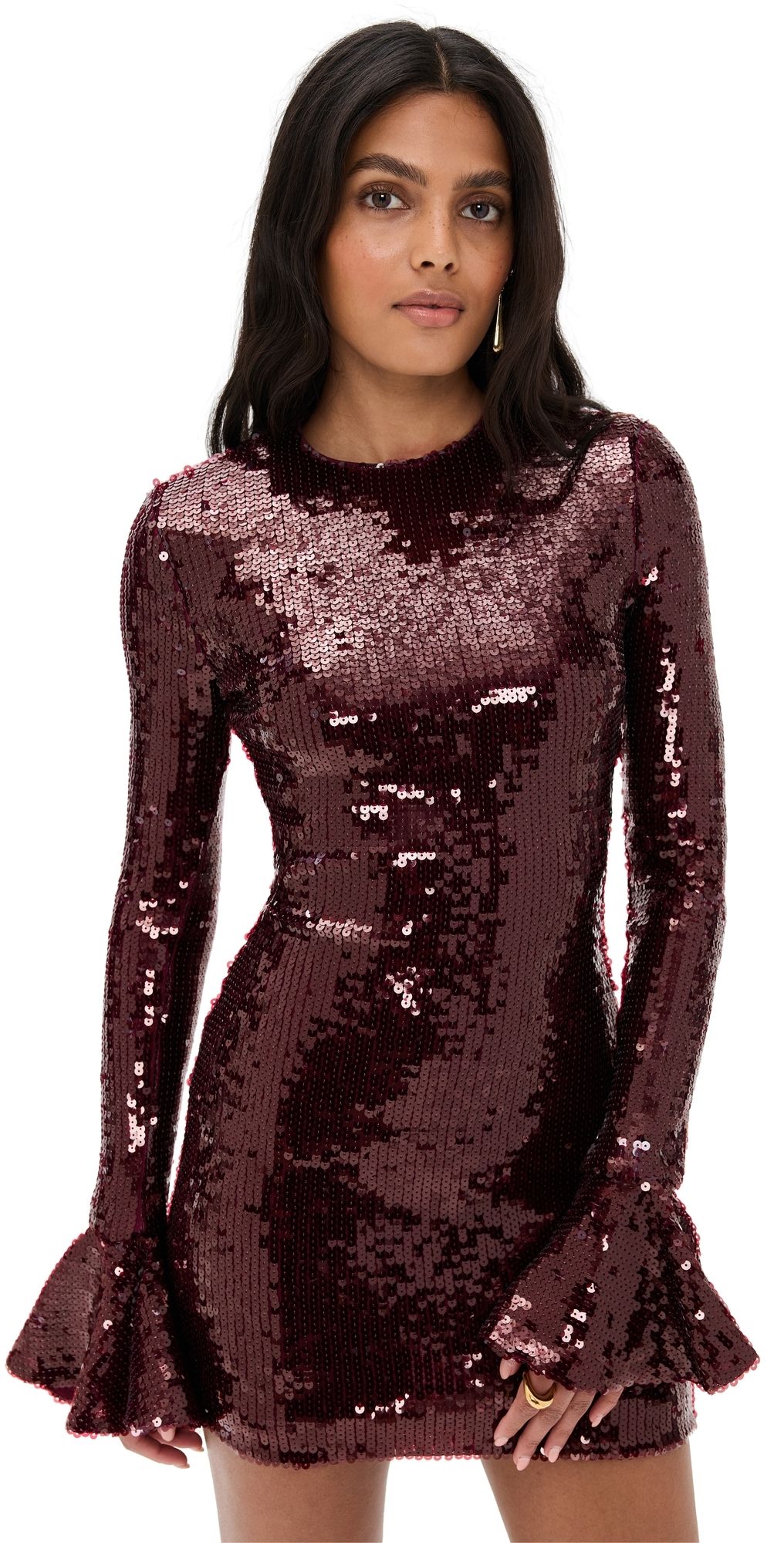 ROTATE Sequins Mini Dress Zinfandel 38
