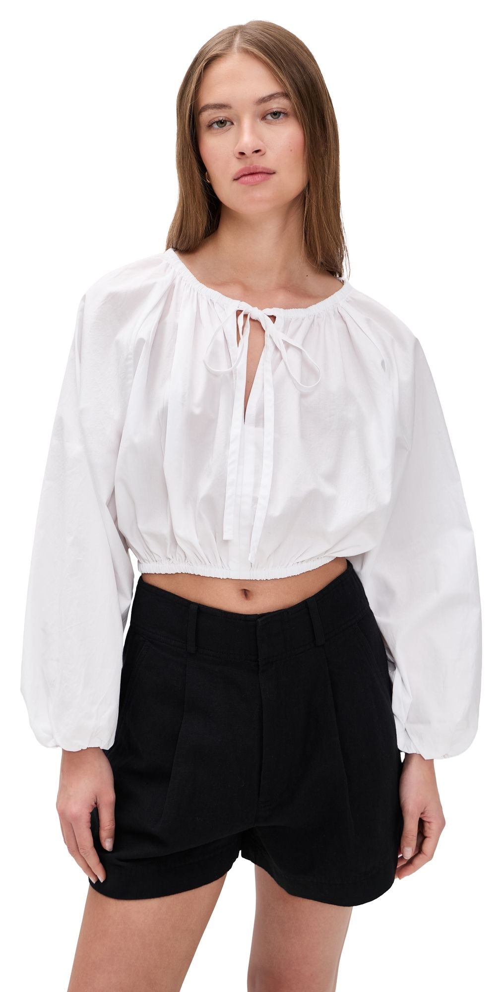 Faherty Coastal Poplin Nera Top White M