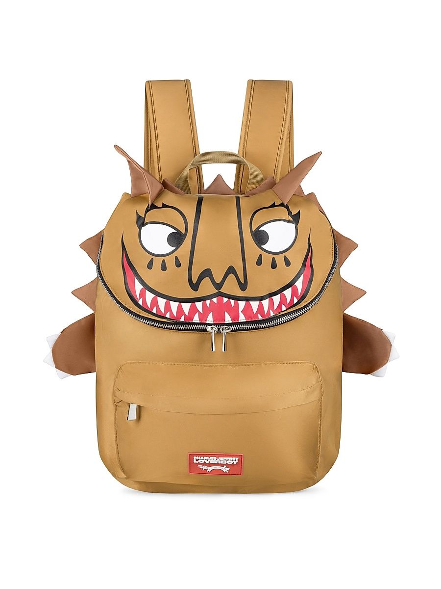 Men's Lion Nylon Backpack - Beige