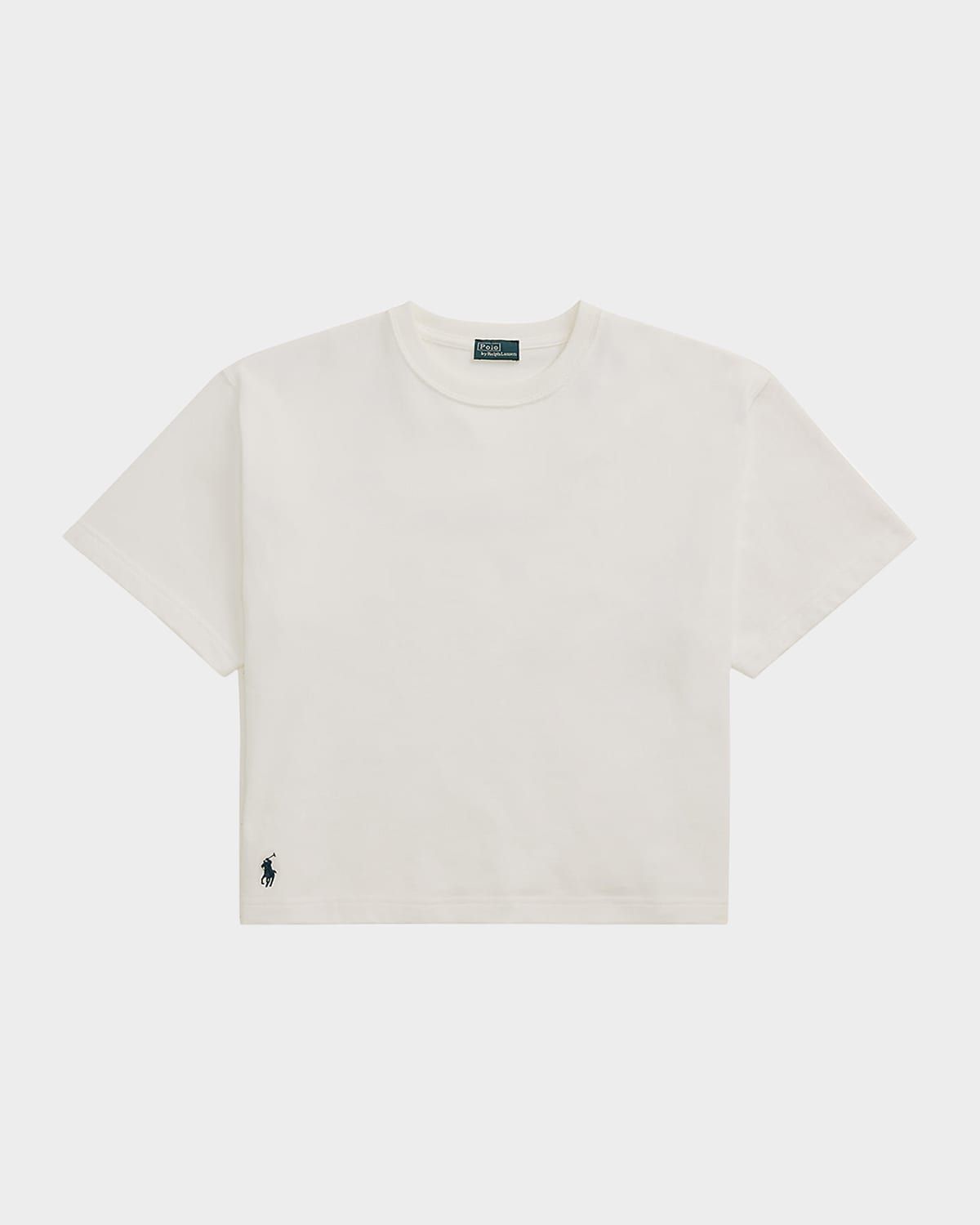 Cotton Jersey Cropped Crewneck Tee
