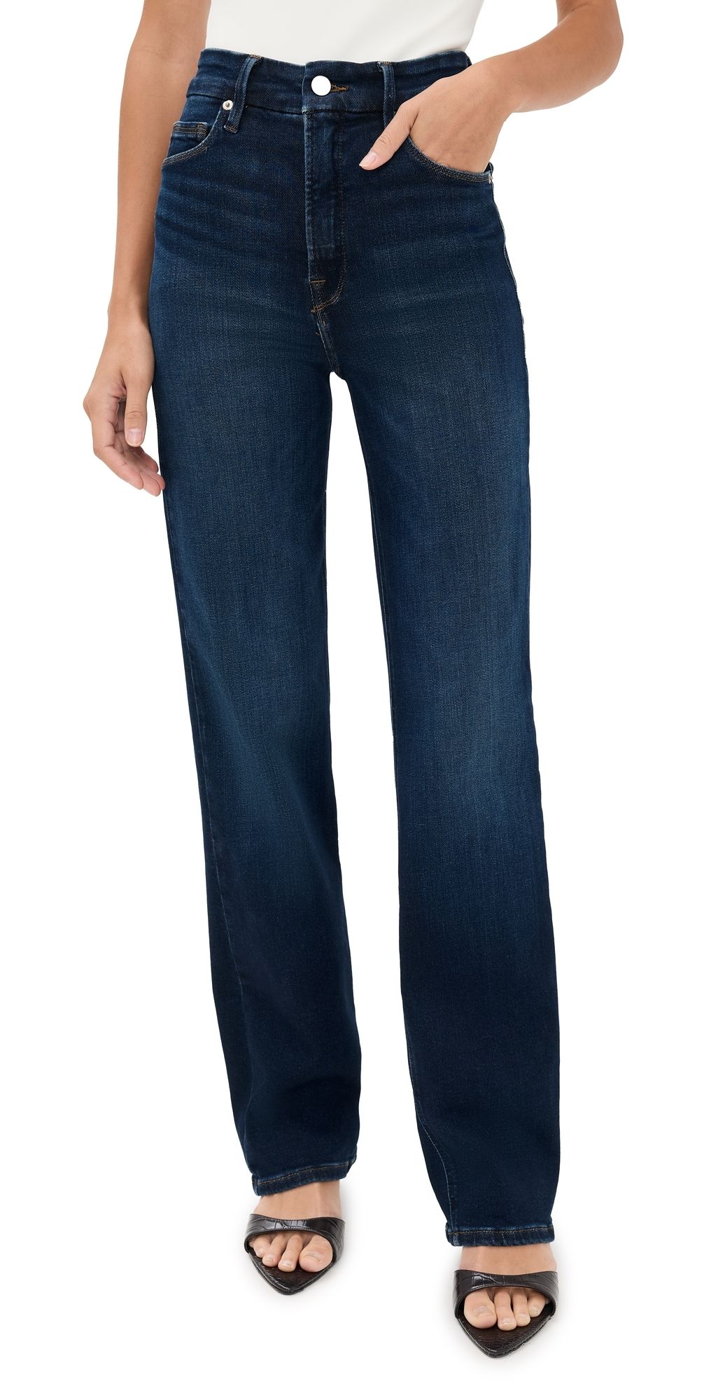 Good American Soft Tech Good Straight Jeans indigo572 2