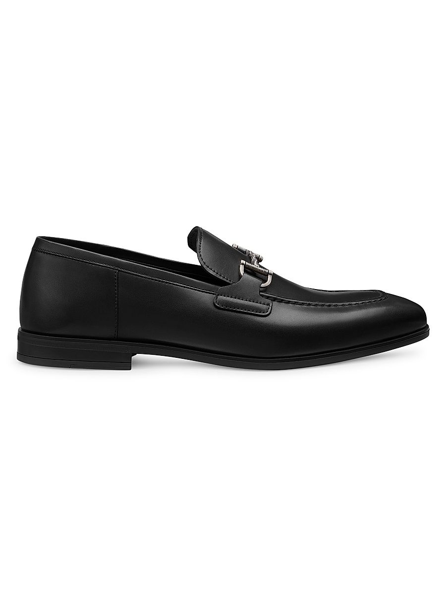 Men's Simon Twistbit Leather Loafers - Black - Size 9