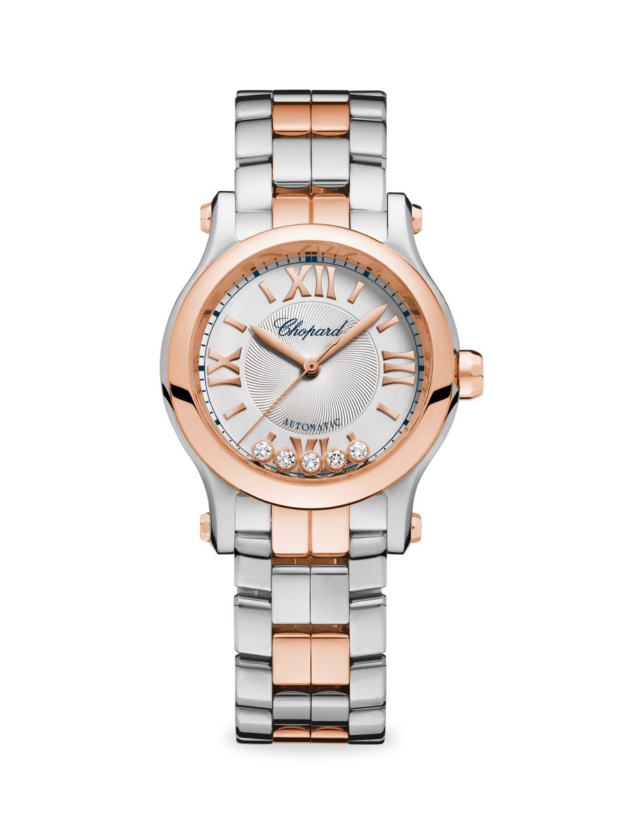 Chopard Women's Happy Sport 18K Rose Gold & Stainless Steel Bracelet Watch - Rose Gold
