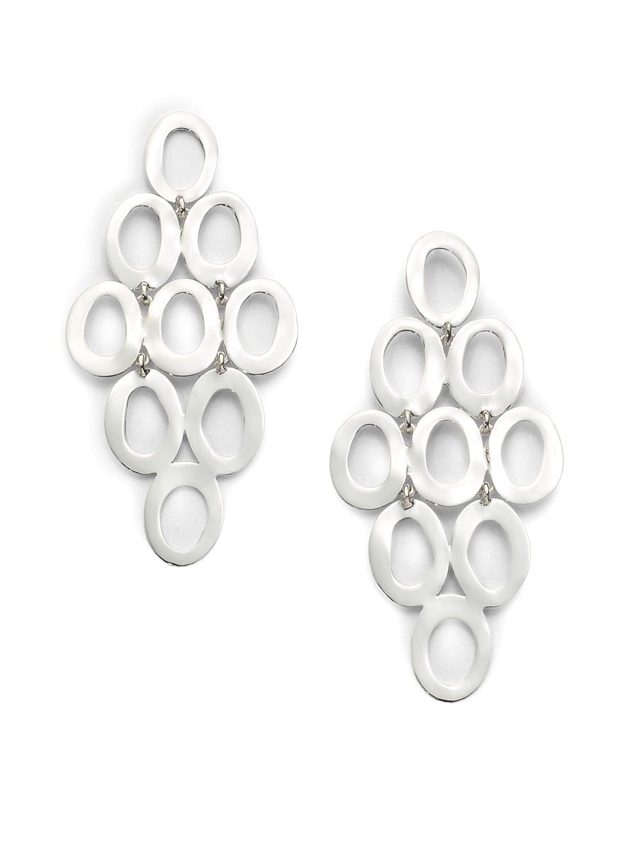 Women's Classico Sterling Silver Open Cascade Earrings - Silver