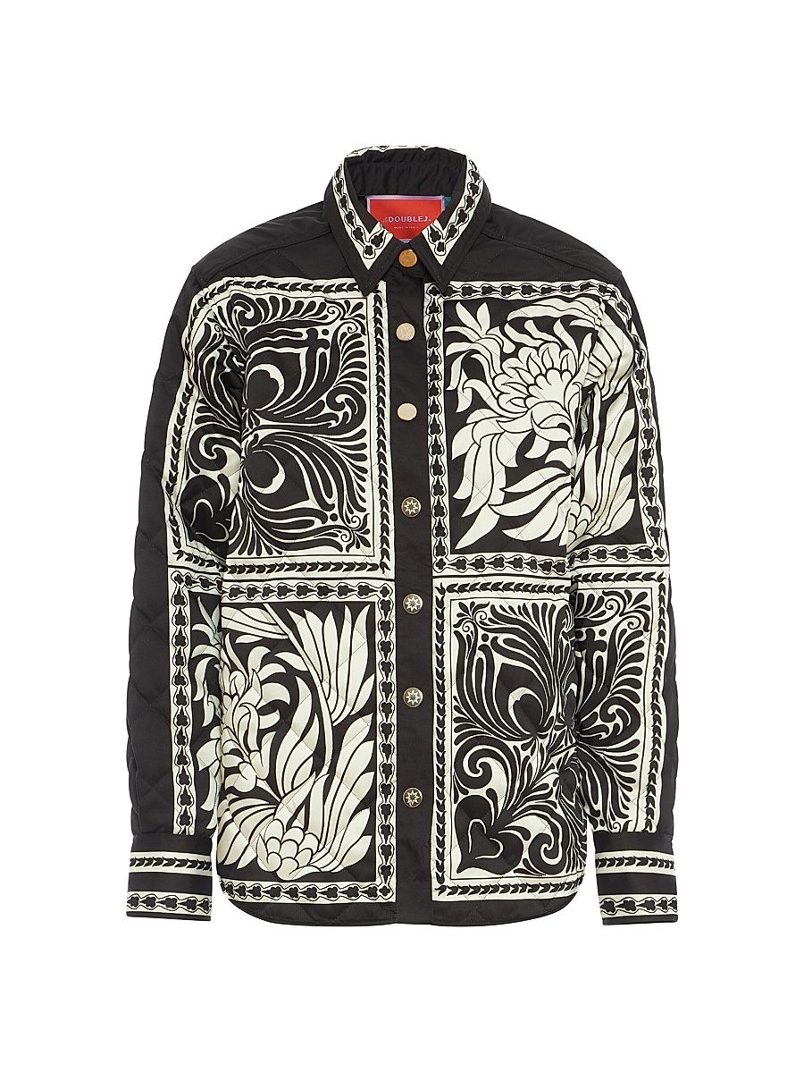 Women's Iris Shirt Jacket - Mix Tiles Placee Black - Size XS