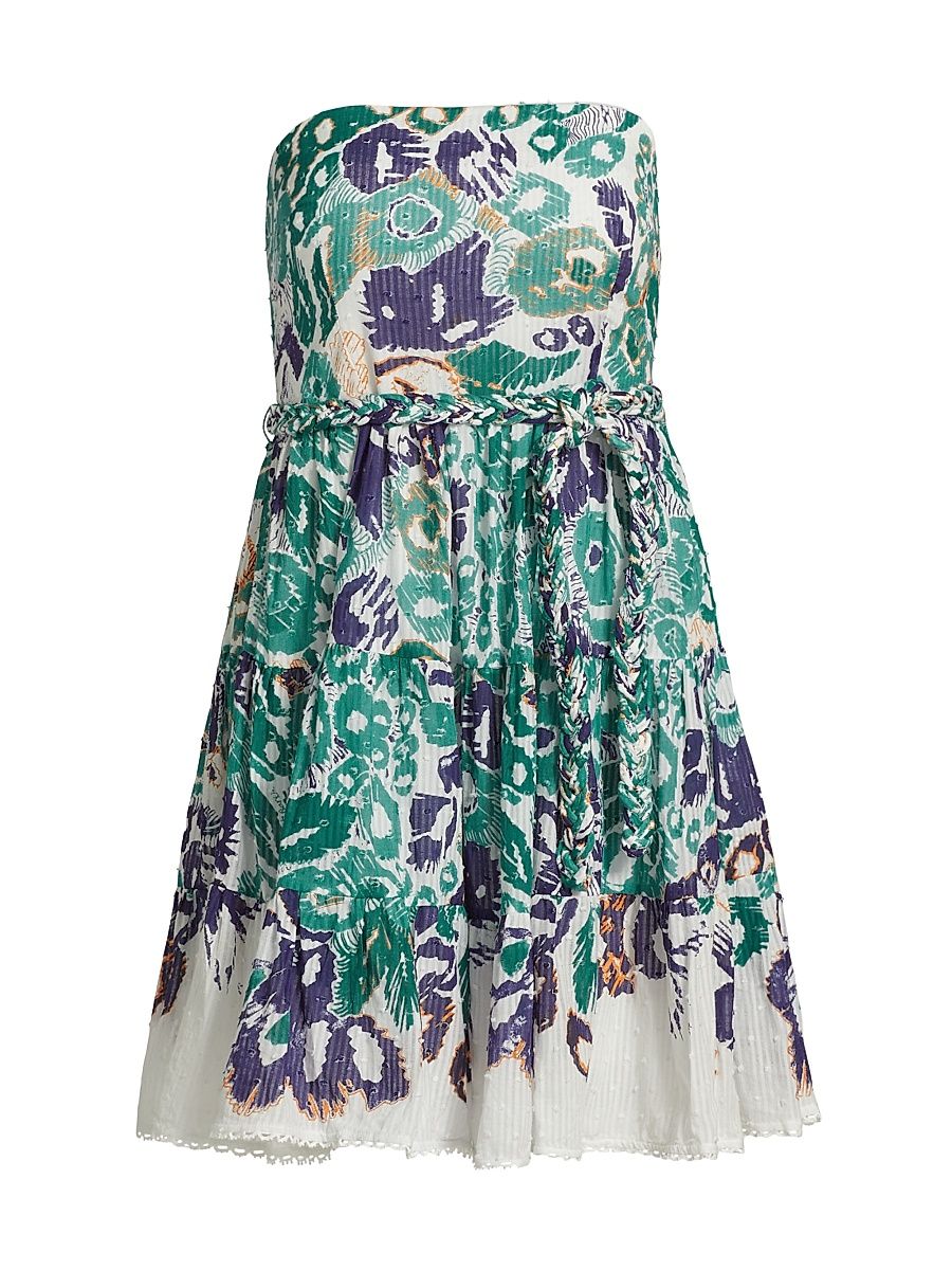 Women's Christine Bandeau Strapless Fit & Flare Minidress - Blue Pencilleo - Size XS