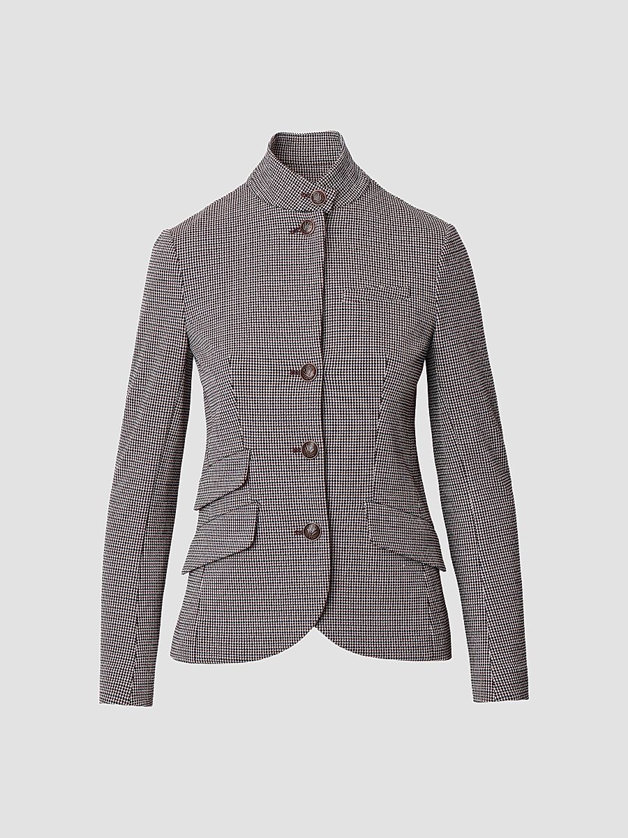 rag & bone Women's Slade Ponte Jacquard Blazer - Red Multi - Size 16