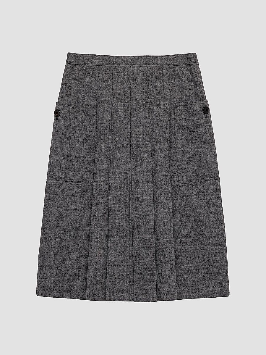 Women's Rush Stitch Pleated Skirt - Grey - Size 10