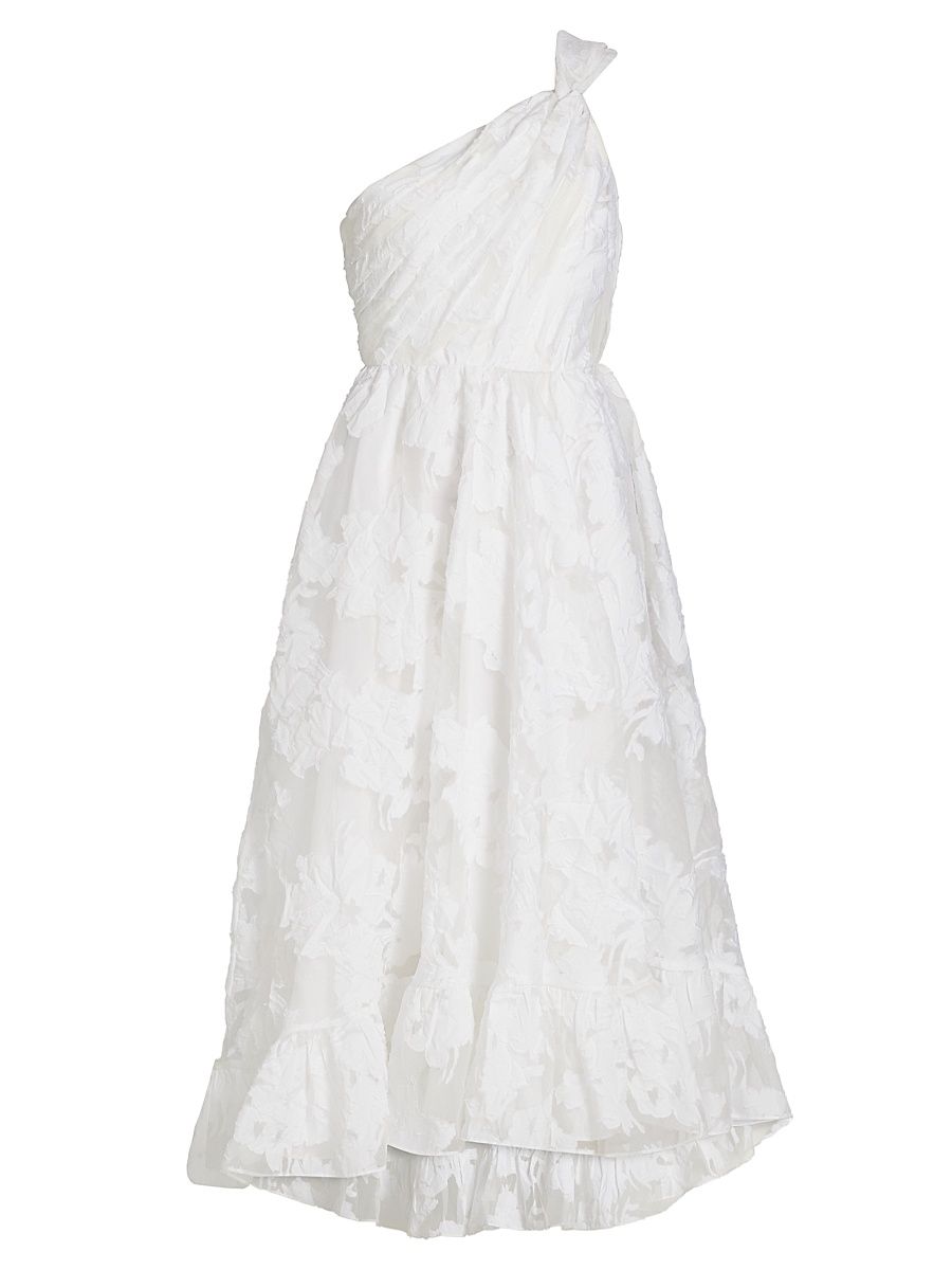 Women's Asilia Paper Floral Organza Midi-Dress - White - Size 14