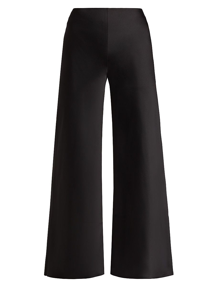 Women's Bias Satin Elephant Pants - Black - Size XL