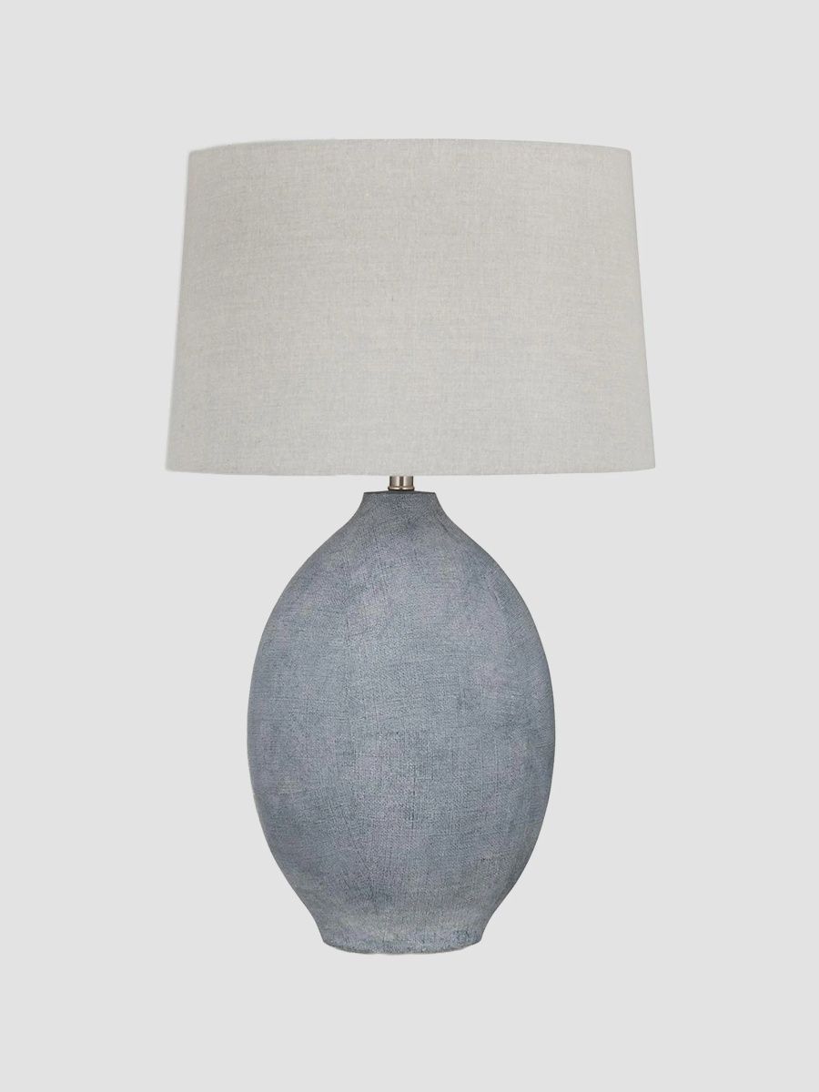 Leith Linen Shade Table Lamp - Blue