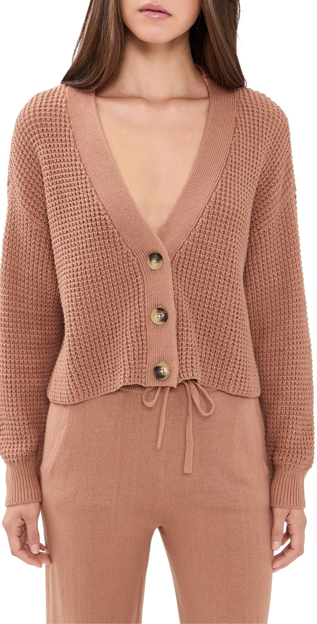 Eberjey Recy Sweater Cropped Cardigan Hazelnut S