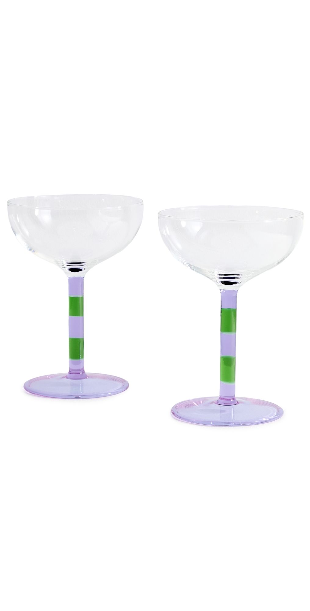 FAZEEK Striped Coupe Glasses Lilac/Green One Size